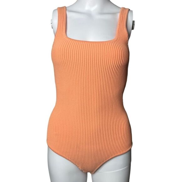 Debut Ribbed Bodysuit Orange Size Large - Picture 1 of 5